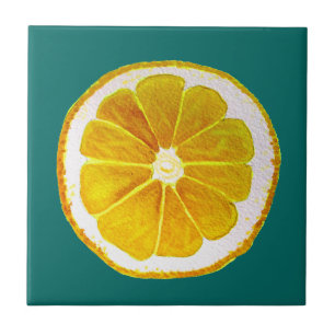 Carreau Aquarelle de citron jaune vif