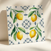 Carreau Aquarelle de citron sicilien méditerranéen