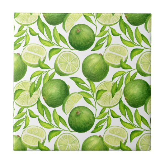Carreau Aquarelle de citron vert clair Motif (Devant)