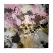 Carreau Aquarelle de crâne rose (Devant)