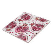 Carreau Aquarelle de grenade et motif d'encre (Côté)