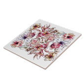 Carreau Aquarelle de la Bourgogne rose et bleu de la Garla (Côté)