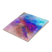 Carreau Aquarelle de la tortue de mer d'Hawaï (Côté)