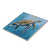 Carreau Aquarelle de la tortue marine (Côté)