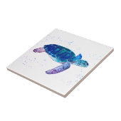 Carreau Aquarelle de la tortue marine Vert Océan marin (Côté)