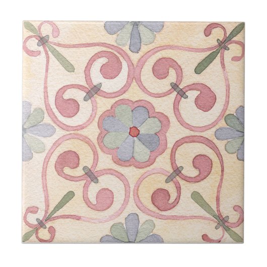 Carreau Aquarelle de Majolica (Devant)