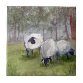 Carreau Aquarelle de mouton rustique (Devant)