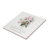 Carreau Aquarelle de Noël Poinsettia Berries Folithe (Côté)