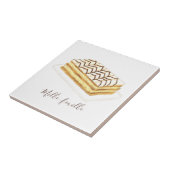 Carreau Aquarelle de pâtisserie de feuille de ille (Côté)