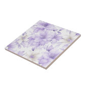 Carreau Aquarelle délicate Fleurs violettes (Côté)