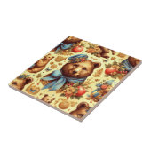 Carreau Aquarelle d'ours Vintage (Côté)