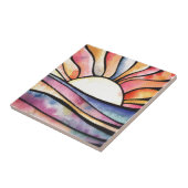 Carreau Aquarelle du coucher de soleil (Côté)