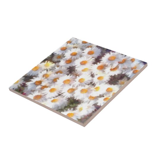 Carreau Aquarelle du Fleur sauvage de marguerite (Côté)