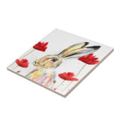 Carreau Aquarelle du lièvre Forêt de lapins lapins (Côté)