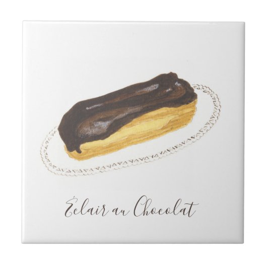 Carreau Aquarelle Éclair au Chocolat (Devant)