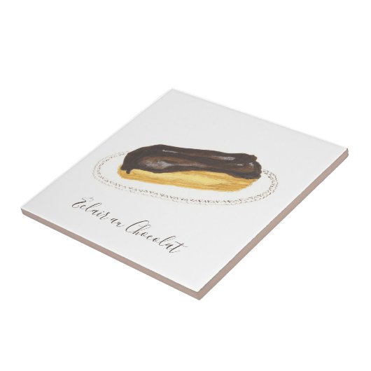 Carreau Aquarelle Éclair au Chocolat (Côté)
