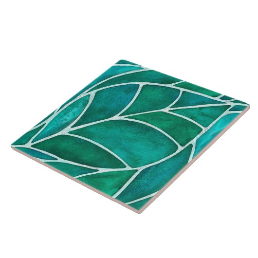 Carreau Aquarelle Emerald Leaf (Côté)