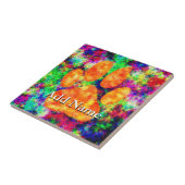 Carreau Aquarelle Empreinte de patte de chien Nom personna (Côté)