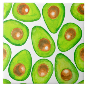 Carreau Aquarelle en tranches d'Avocado
