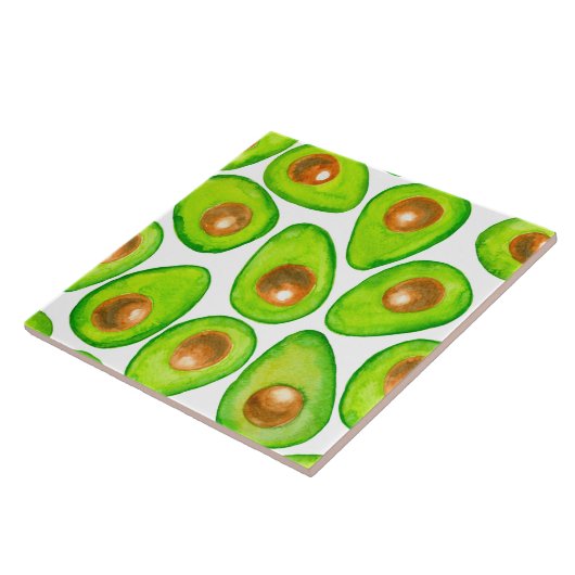Carreau Aquarelle en tranches d'Avocado (Côté)