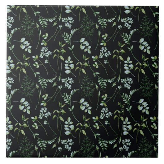 Carreau Aquarelle Eucalyptus Feuilles de verdure (Devant)