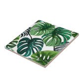 Carreau Aquarelle Feuille Monstera Art Botanique Moderne (Côté)