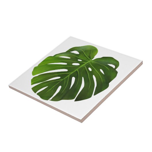 Carreau Aquarelle feuille tropicale (Côté)