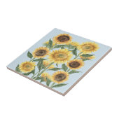 Carreau Aquarelle Fleur de tournesol jaune (Côté)