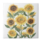 Carreau Aquarelle Fleur de tournesol jaune (Devant)