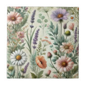 Carreau Aquarelle Fleur sauvage Printemps & Décor Été (Devant)