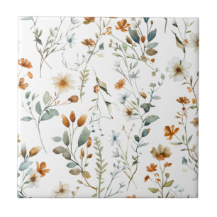 Carreau Aquarelle fleur sauvage style Boho