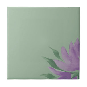 Carreau Aquarelle Fleurie Élégante Lave Lavande Violette