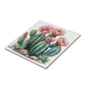 Carreau Aquarelle fleurs du désert cactus. (Côté)