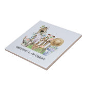 Carreau Aquarelle Floral Jardinage Outils et devis (Côté)