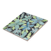 Carreau Aquarelle Florale Bleue Moderne (Côté)