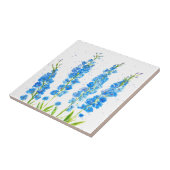 Carreau Aquarelle florale de delphinium bleu élégant rusti (Côté)