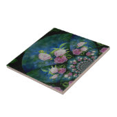 Carreau Aquarelle florale de pivoine rose blanc (Côté)