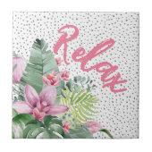 Carreau Aquarelle florale élégant Tropical (Devant)