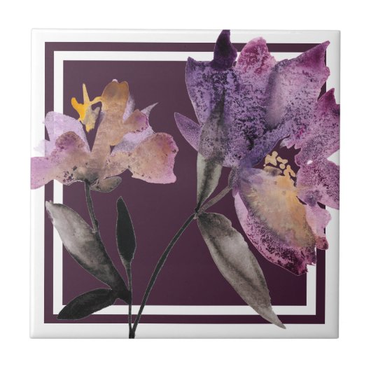 Carreau Aquarelle florale III (Devant)