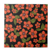 Carreau Aquarelle florale rouge (Devant)