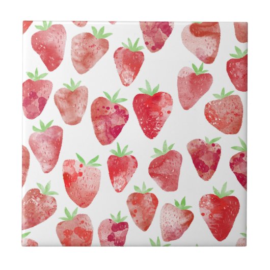 Carreau Aquarelle fraise (Devant)