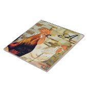 Carreau Aquarelle French Country Coloré Rooster (Côté)
