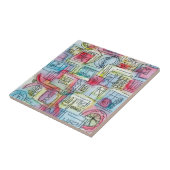 Carreau Aquarelle géométrique moderne de Sassy-Whimsical (Côté)