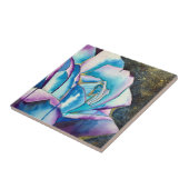 Carreau Aquarelle gothique bleu violet art rose (Côté)