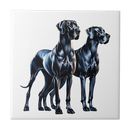 Carreau Aquarelle Great Danes (Devant)
