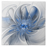 Carreau Aquarelle gris bleu Abstrait Fractal Art Flower<br><div class="desc">Une fleur d'imaginaire unique aux tons bleu et gris,  abstraite et élégante. Conception inhabituelle pour votre carreaux de céramique fleurie décorative et plus encore.</div>