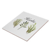 Carreau Aquarelle Herbes Thyme Rosemary Sage Plante Pot (Côté)