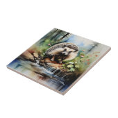 Carreau Aquarelle Hérisson animal (Côté)