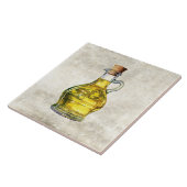 Carreau Aquarelle Huile d'olive Bouteille Faux Texture (Côté)