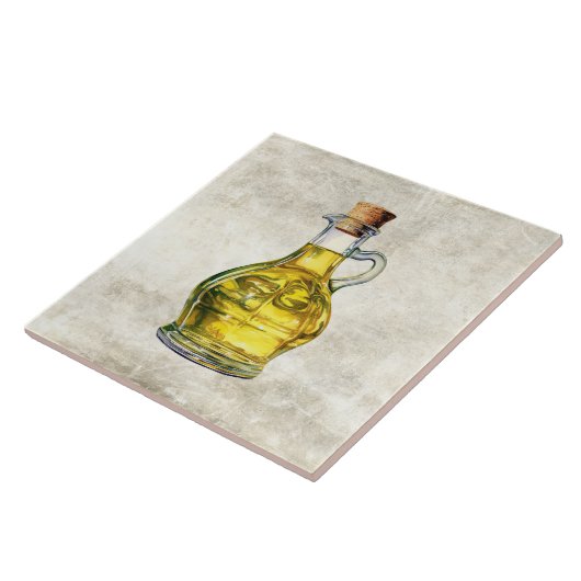 Carreau Aquarelle Huile d'olive Bouteille Faux Texture (Côté)